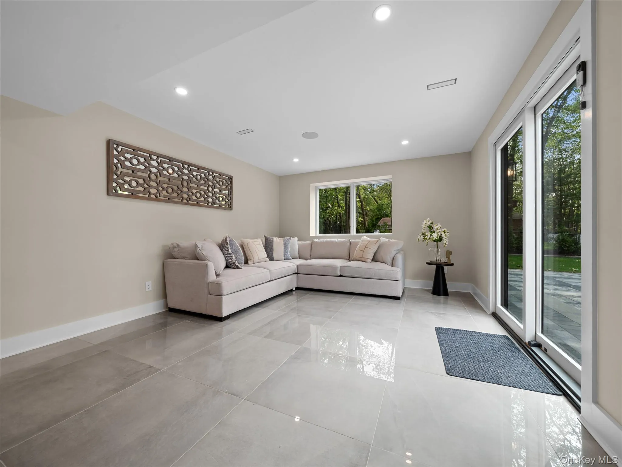 Living room featuring recessed lighting Living room featuring recessed lighting