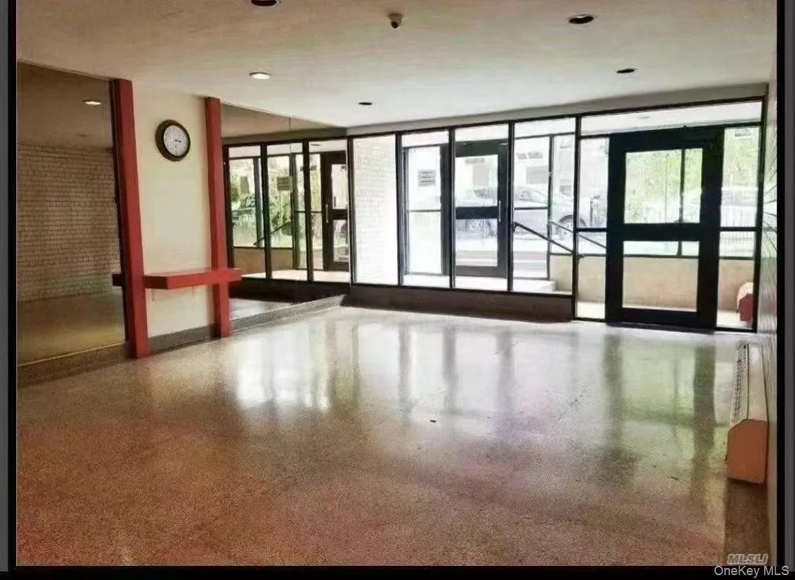 Lobby with a wall of windows Lobby with a wall of windows