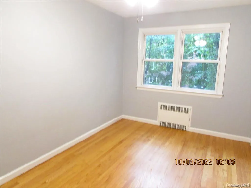 Spare room with radiator heating unit and light wood-type flooring Spare room with radiator heating unit and light wood-type flooring