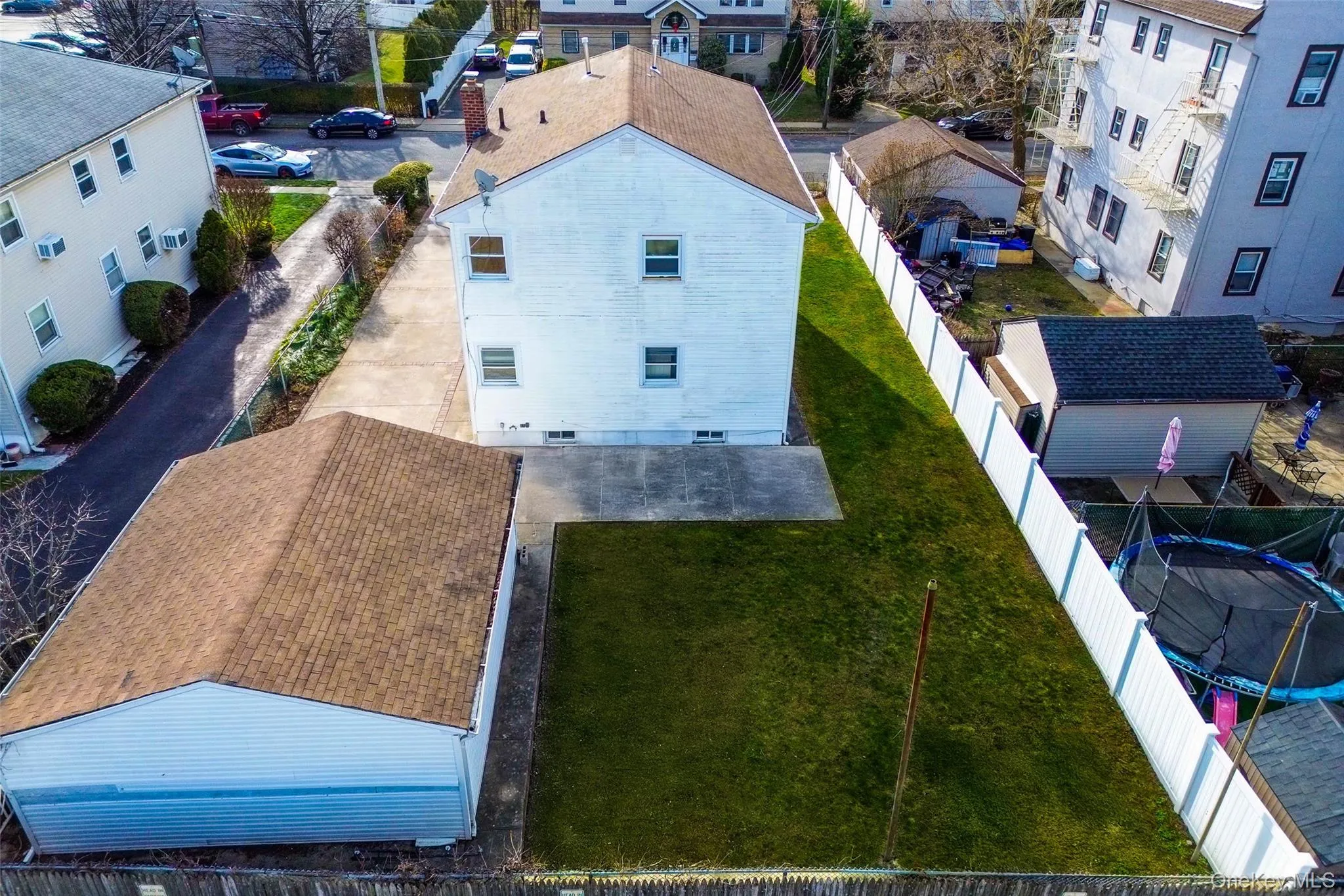 Aerial perspective of suburban area Aerial perspective of suburban area