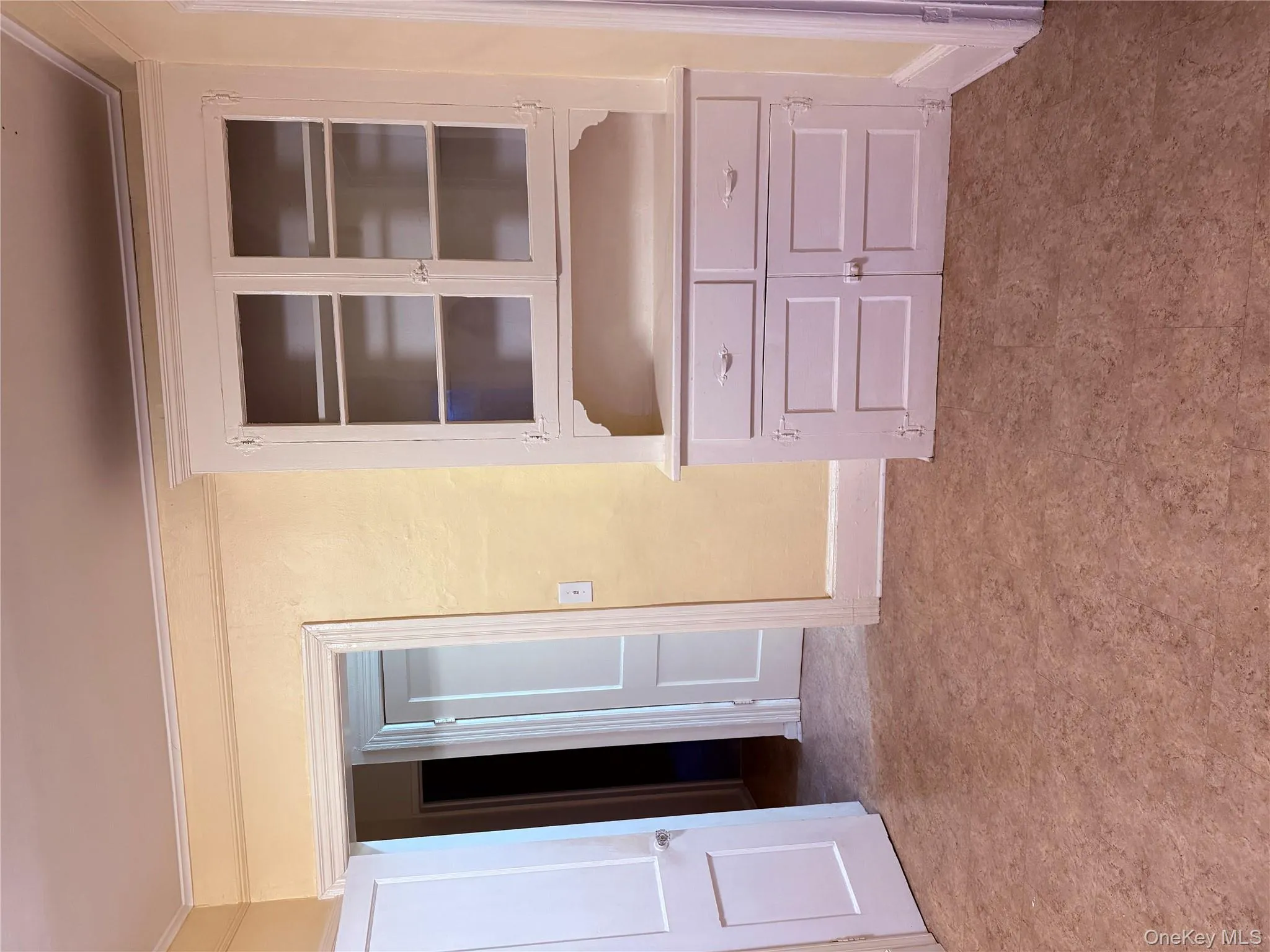 Kitchen with Original built-in China closet. Kitchen with Original built-in China closet.