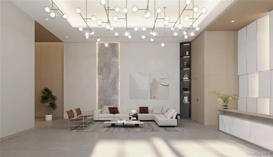 Lobby with a towering ceiling Lobby with a towering ceiling