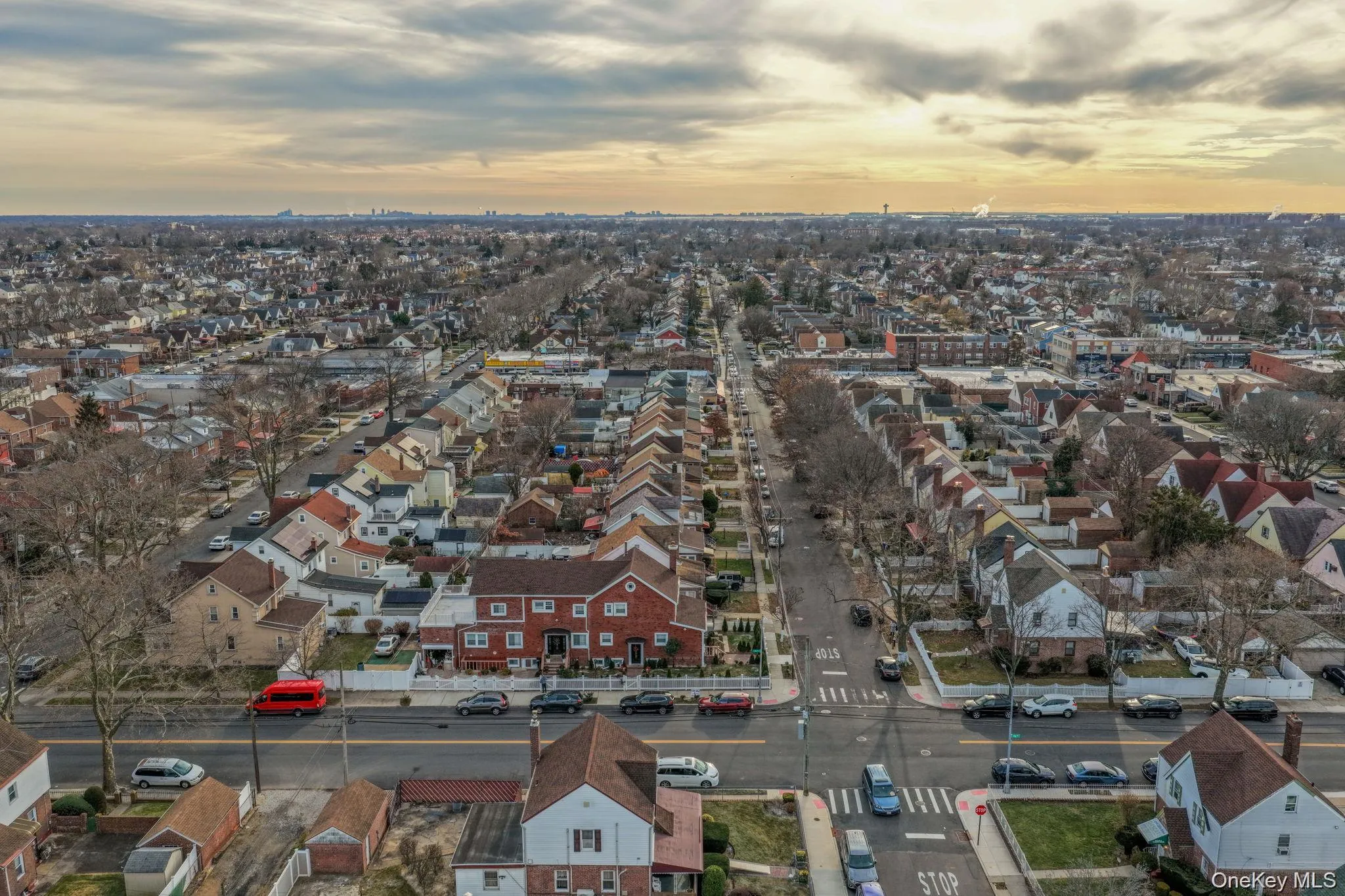 Aerial view at dusk Aerial view at dusk