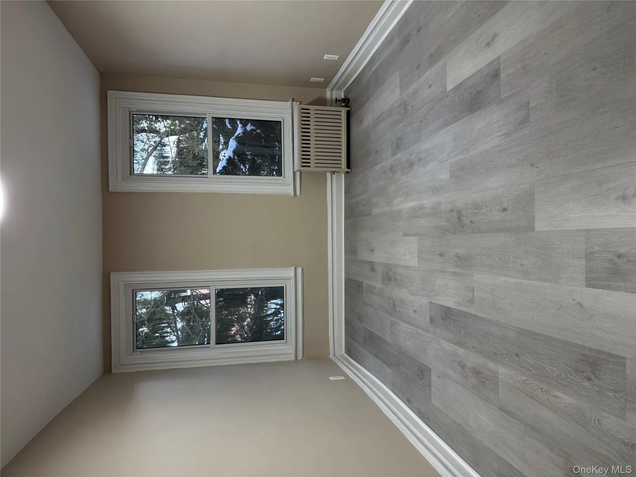 Empty room featuring light wood-style flooring and radiator Empty room featuring light wood-style flooring and radiator