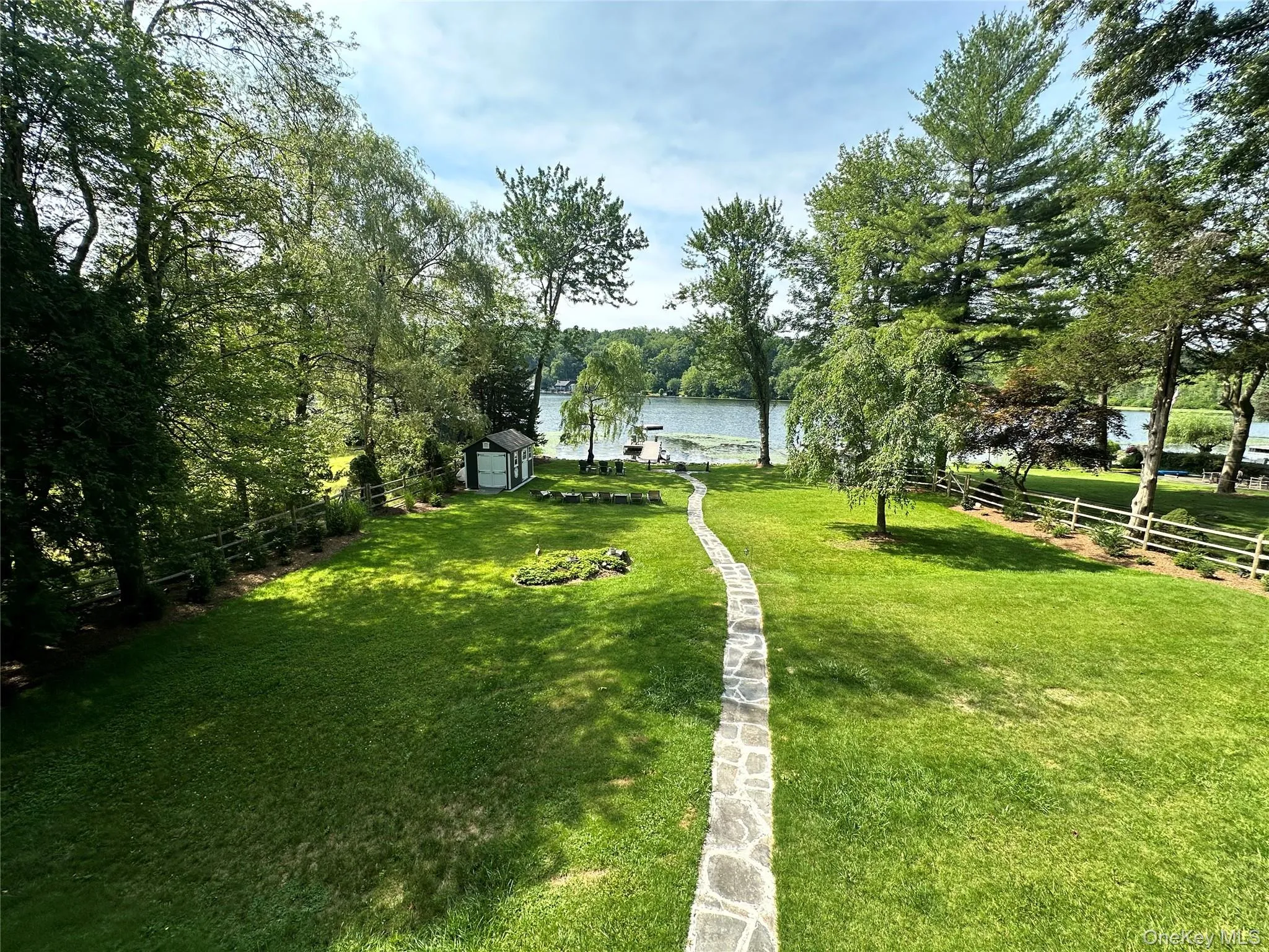 View of home's community featuring a fenced backyard, a water view, and a shed View of home's community featuring a fenced backyard, a water view, and a shed