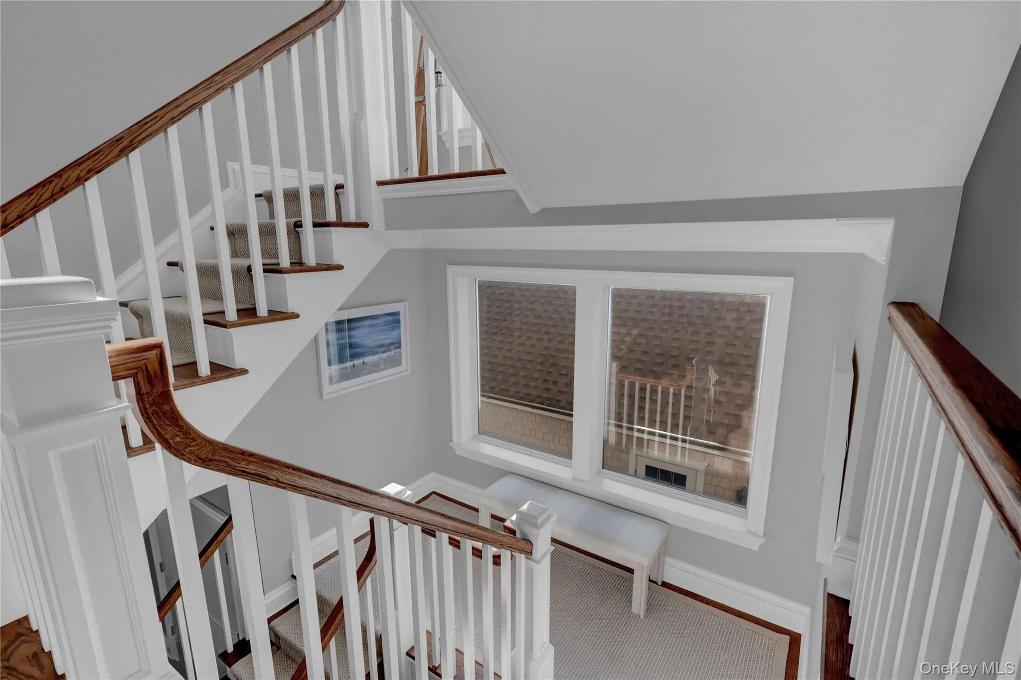 Stairway with baseboards Stairway with baseboards