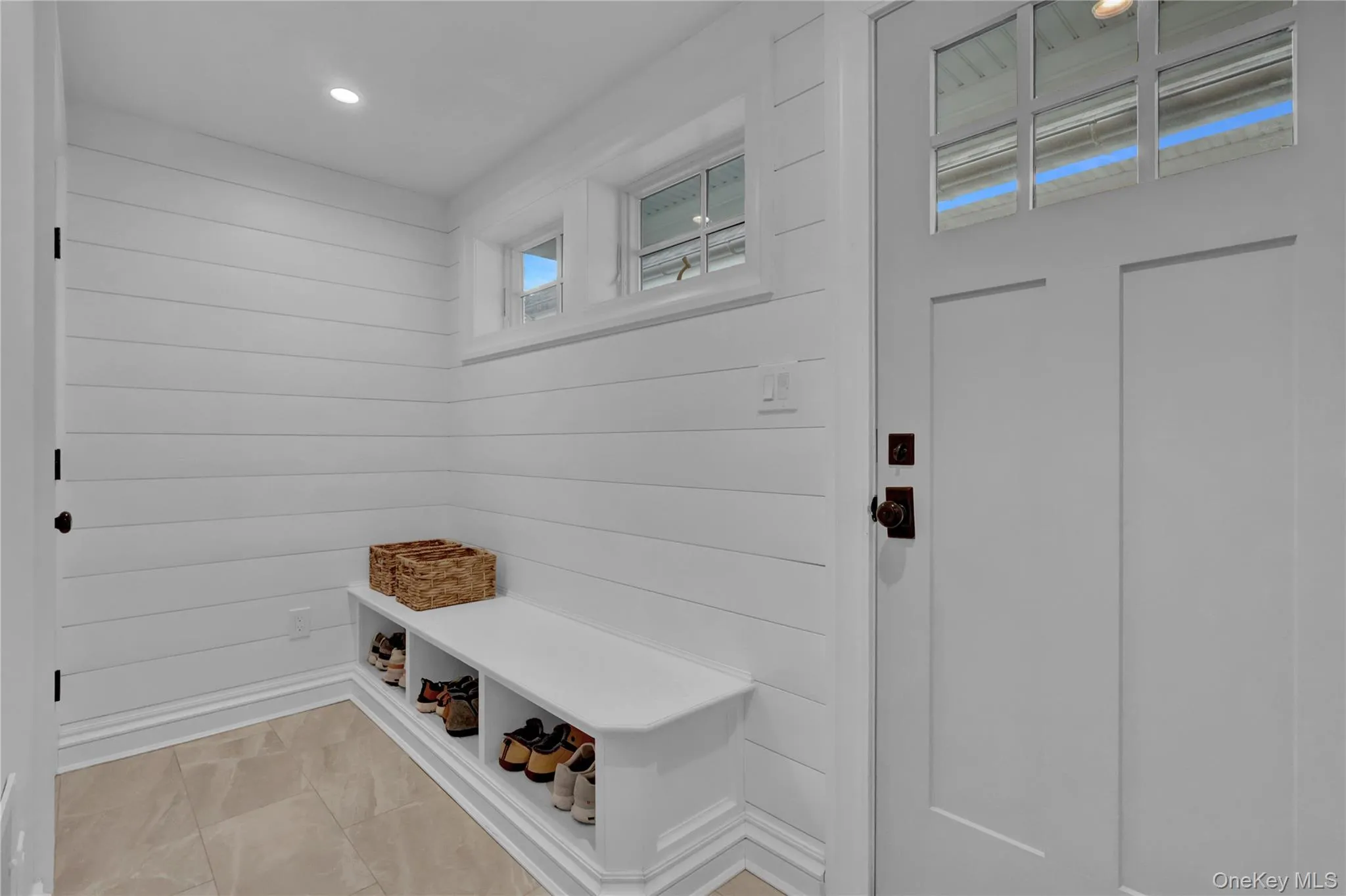 Mudroom with recessed lighting Mudroom with recessed lighting