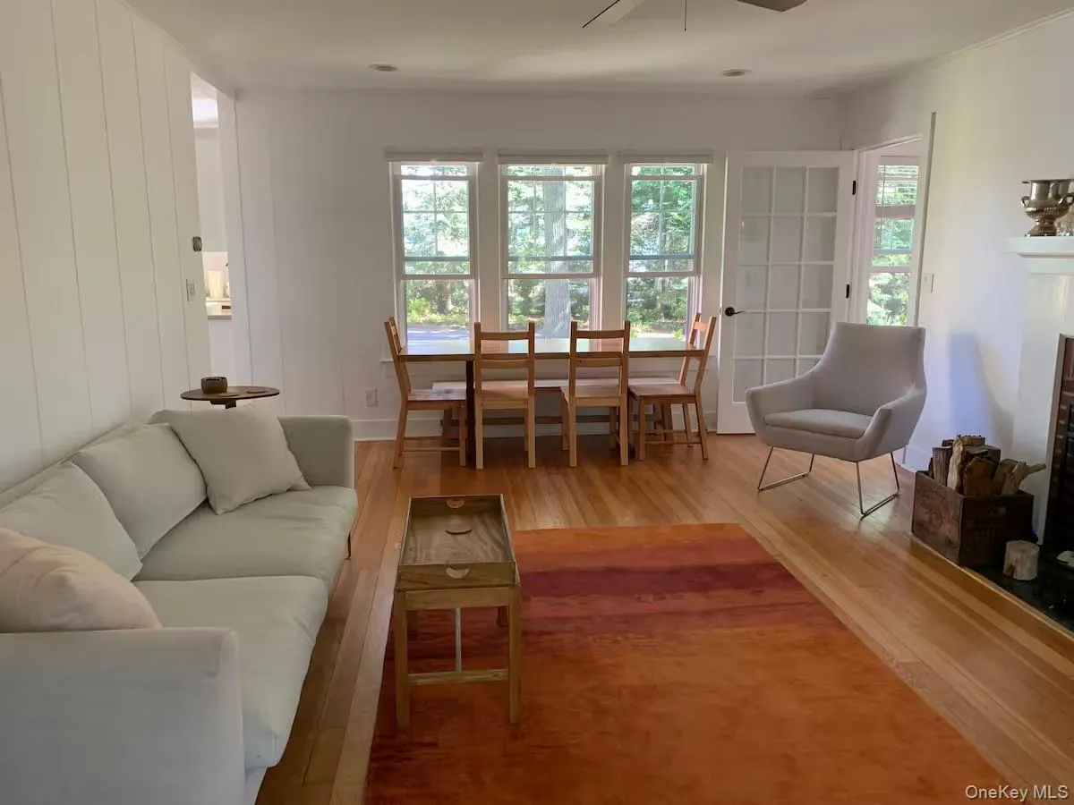Living room with wood finished floors Living room with wood finished floors