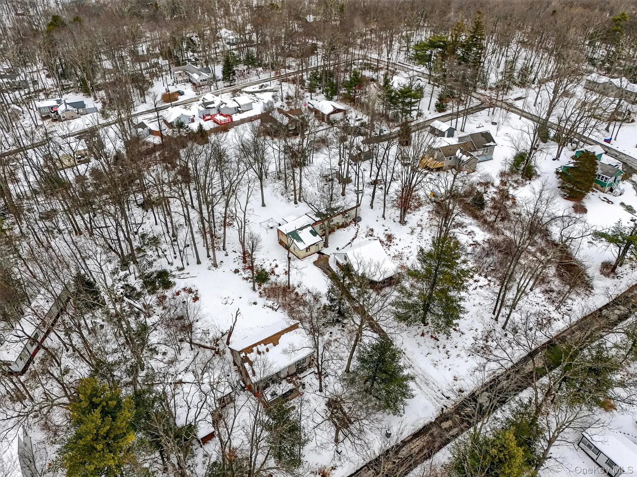 View of snowy aerial view View of snowy aerial view