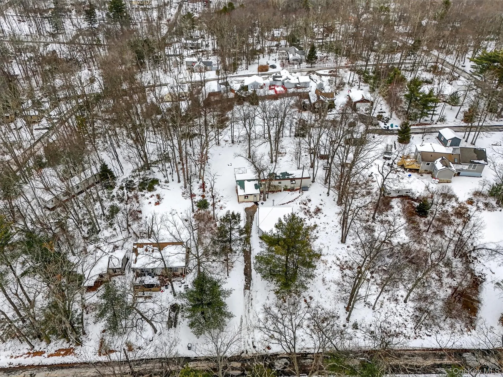 View of snowy aerial view View of snowy aerial view
