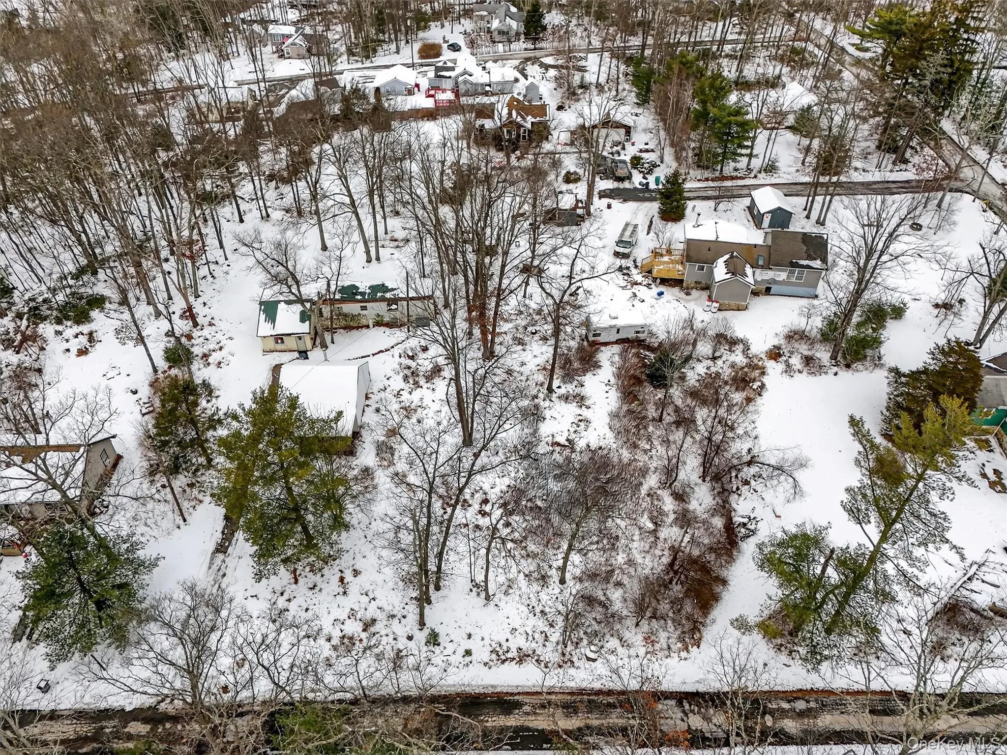 View of snowy aerial view View of snowy aerial view
