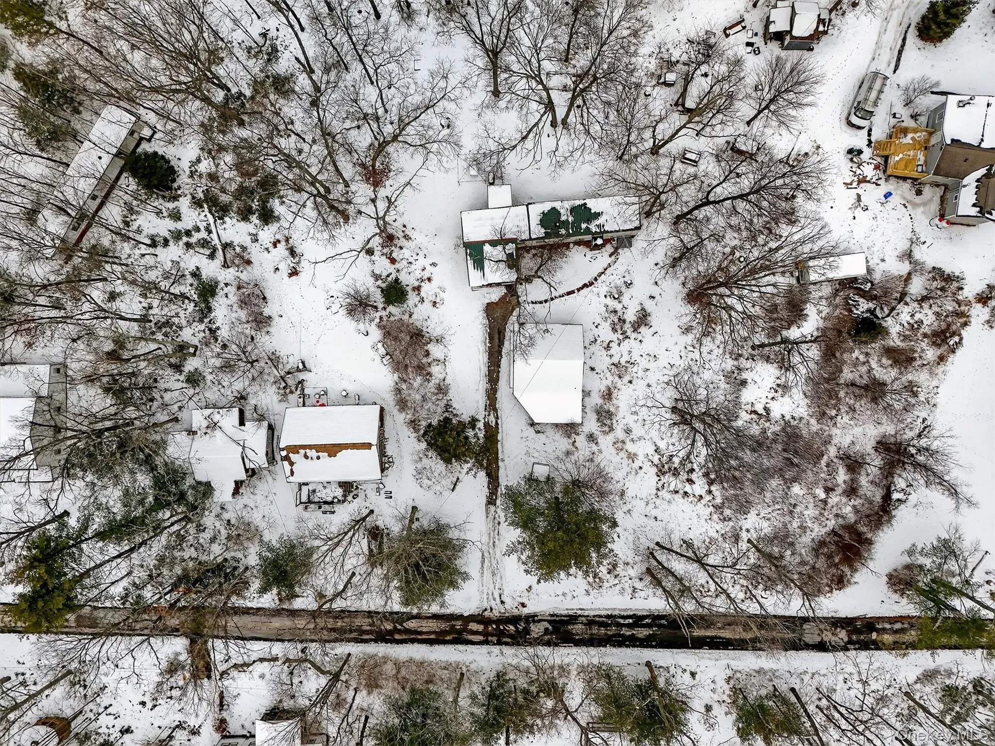 View of snowy aerial view View of snowy aerial view