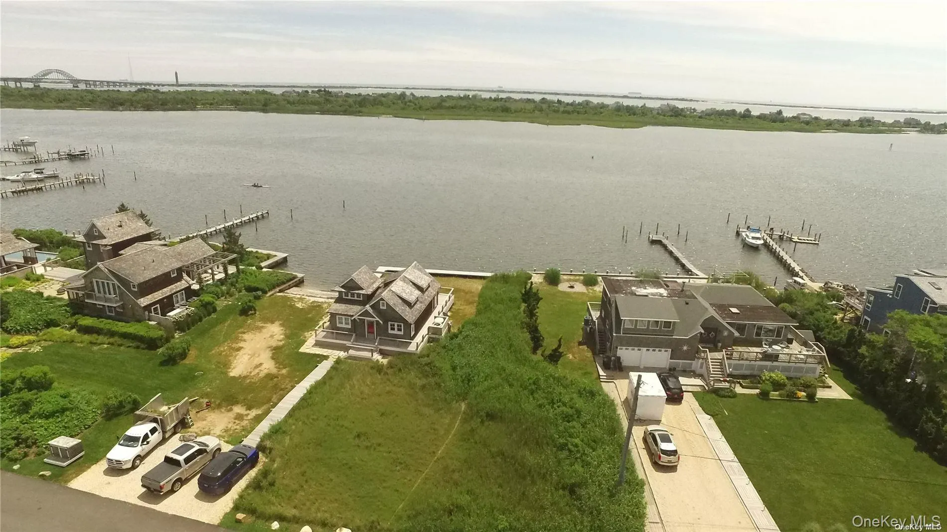 Drone / aerial view of a large body of water Drone / aerial view of a large body of water