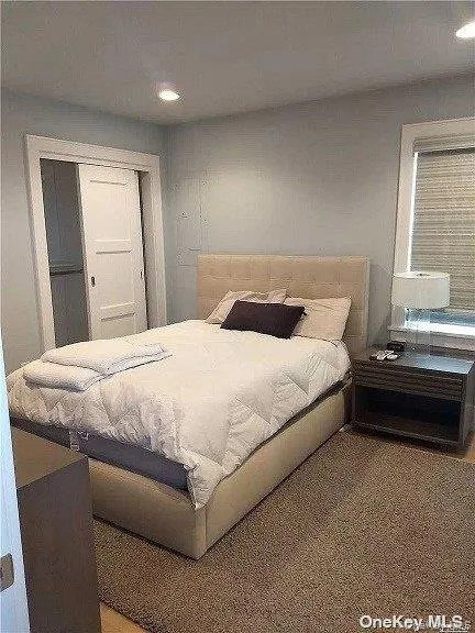 Carpeted bedroom with recessed lighting Carpeted bedroom with recessed lighting