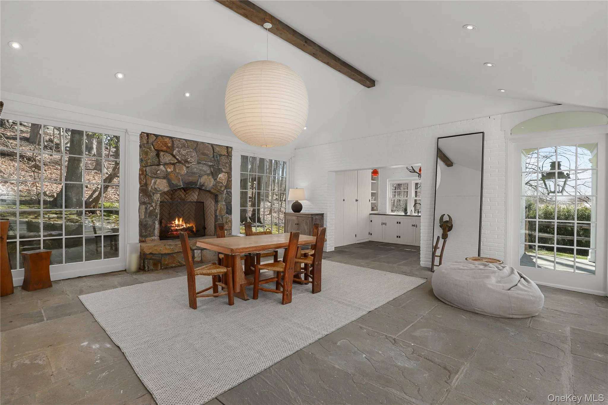 Pool house with huge fireplace full bath & kitchenette Pool house with huge fireplace full bath & kitchenette