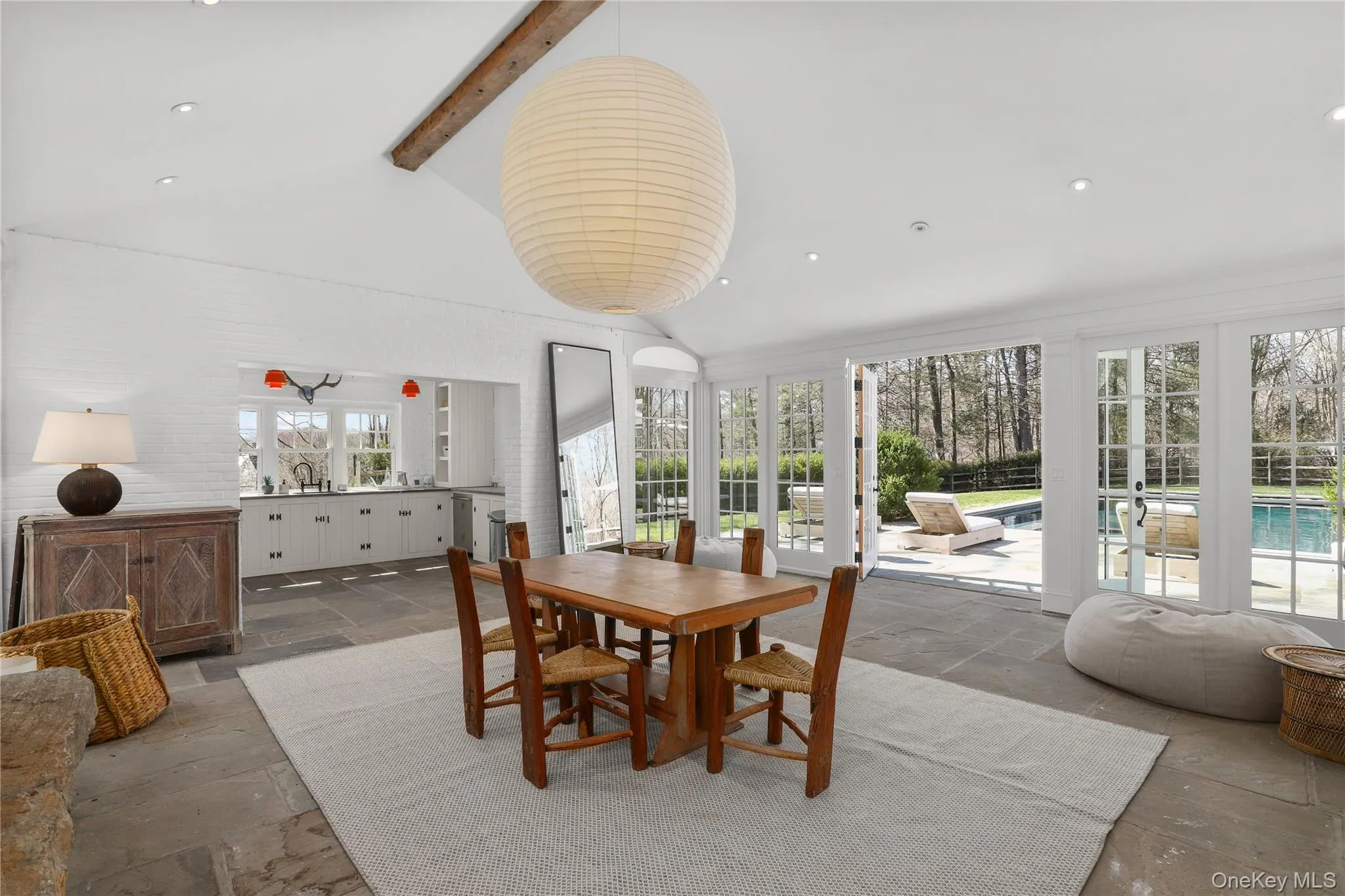 Pool house with huge fireplace full bath & kitchenette Pool house with huge fireplace full bath & kitchenette