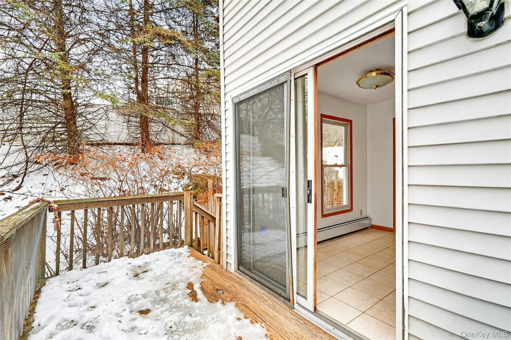 Snow covered deck Snow covered deck
