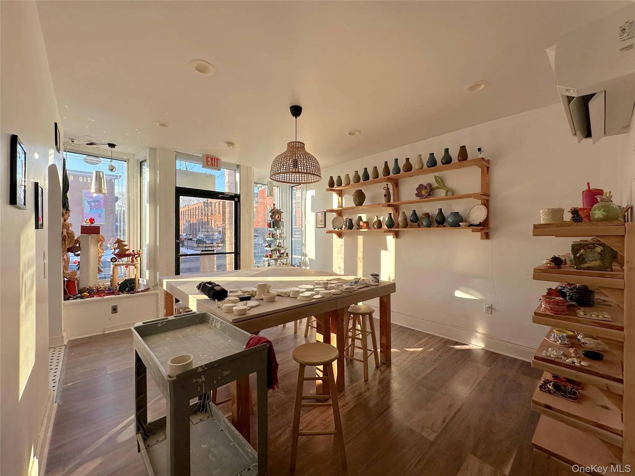 Playroom with dark wood-style floors and recessed lighting Playroom with dark wood-style floors and recessed lighting