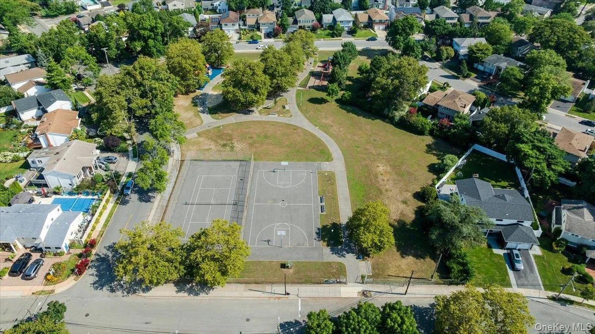 Aerial perspective of suburban area Aerial perspective of suburban area