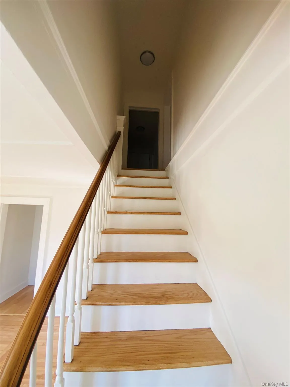 Staircase with wood finished floors Staircase with wood finished floors