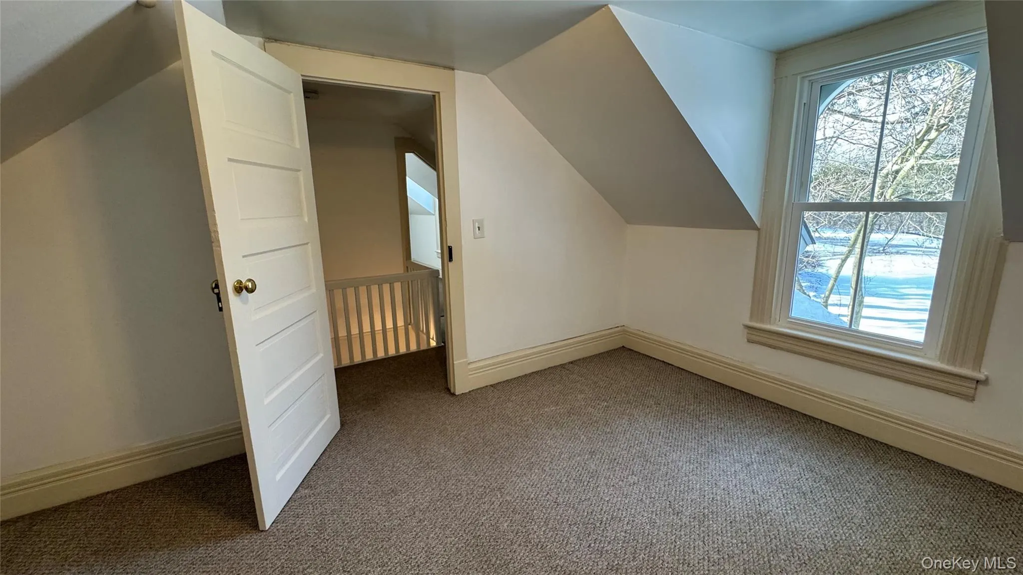 Additional living space with carpet and vaulted ceiling Additional living space with carpet and vaulted ceiling