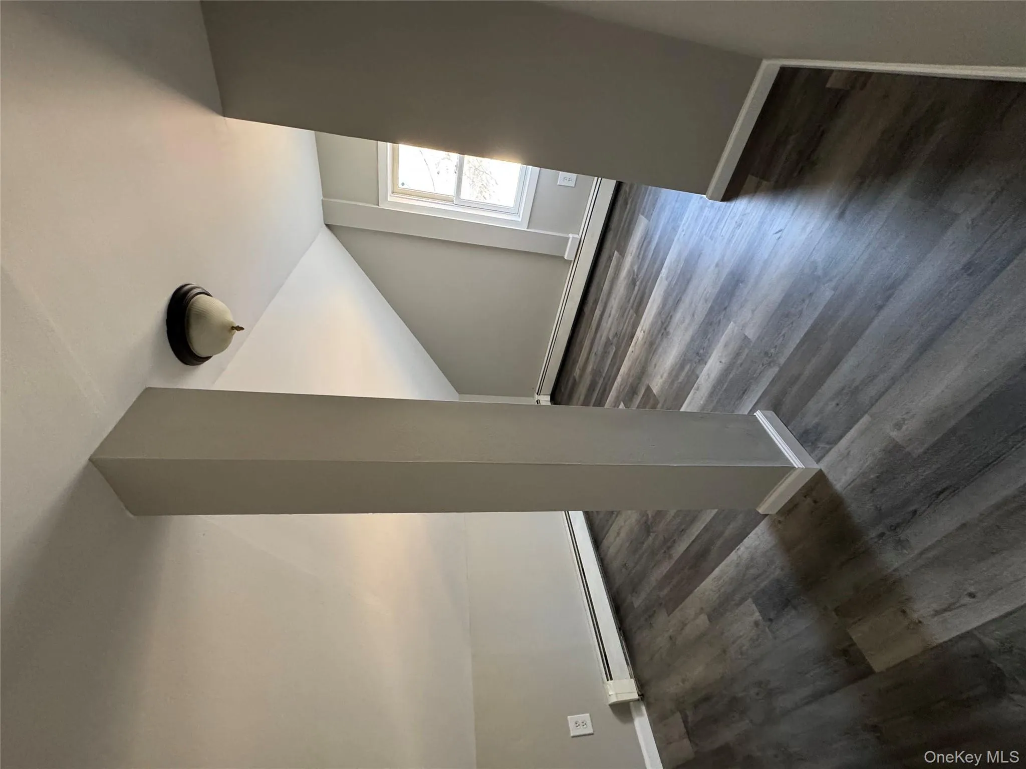 Additional living space with a baseboard radiator, dark wood-type flooring, and lofted ceiling Additional living space with a baseboard radiator, dark wood-type flooring, and lofted ceiling