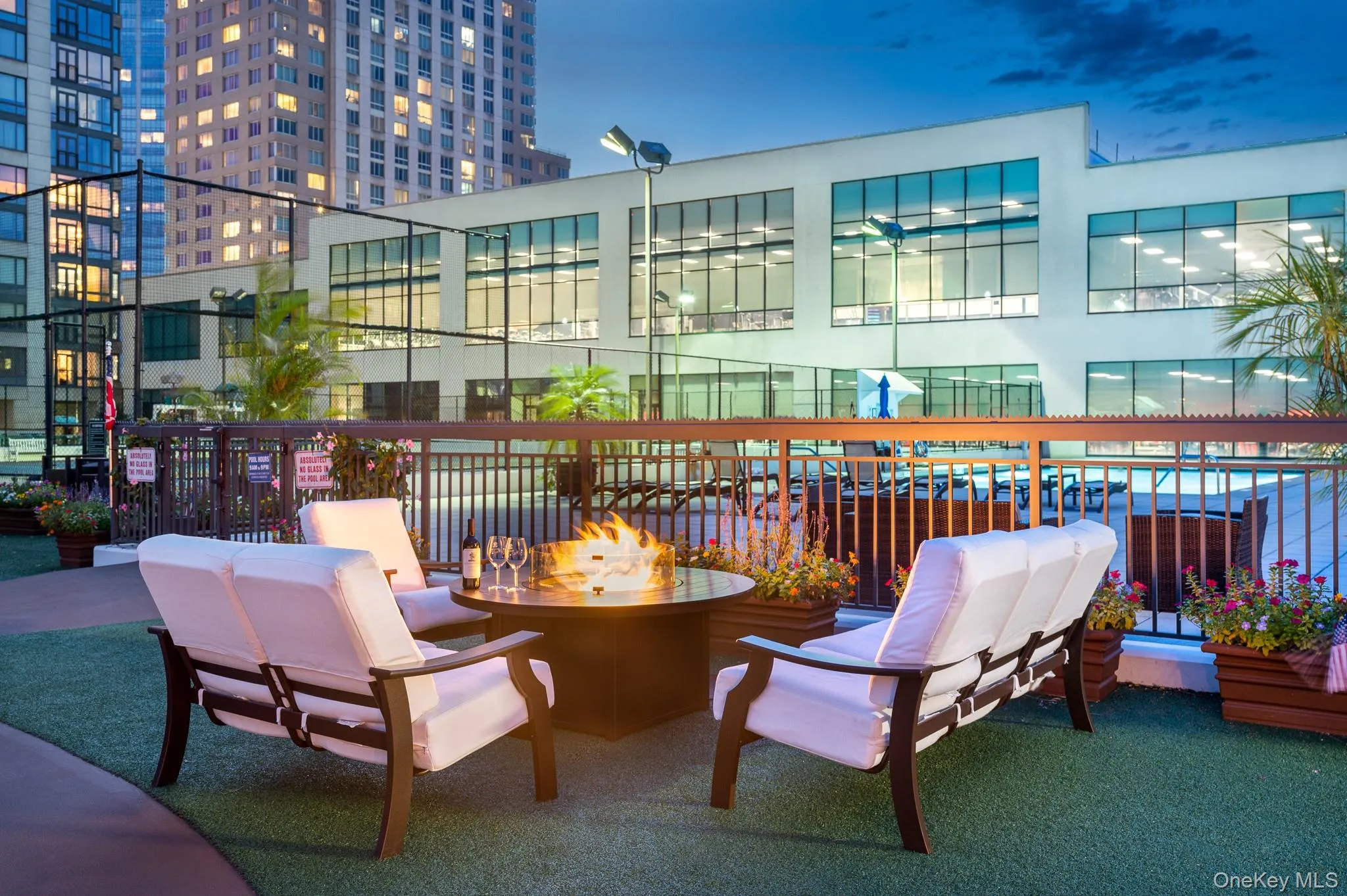 Fire pit on the patio for evening enjoyment Fire pit on the patio for evening enjoyment