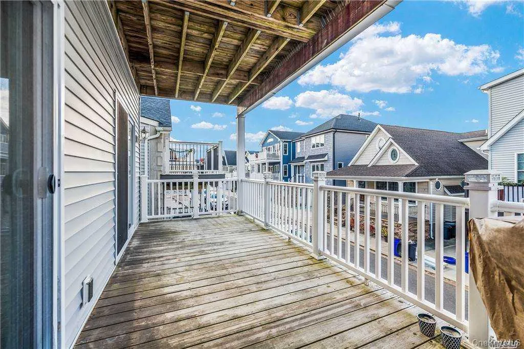 Balcony with a residential view Balcony with a residential view