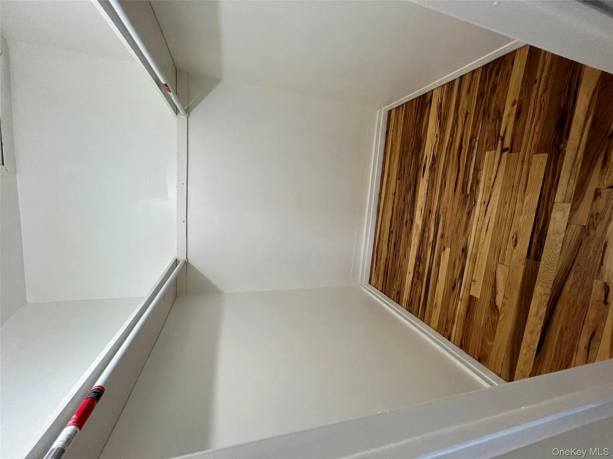 Walk in closet with hardwood / wood-style flooring Walk in closet with hardwood / wood-style flooring