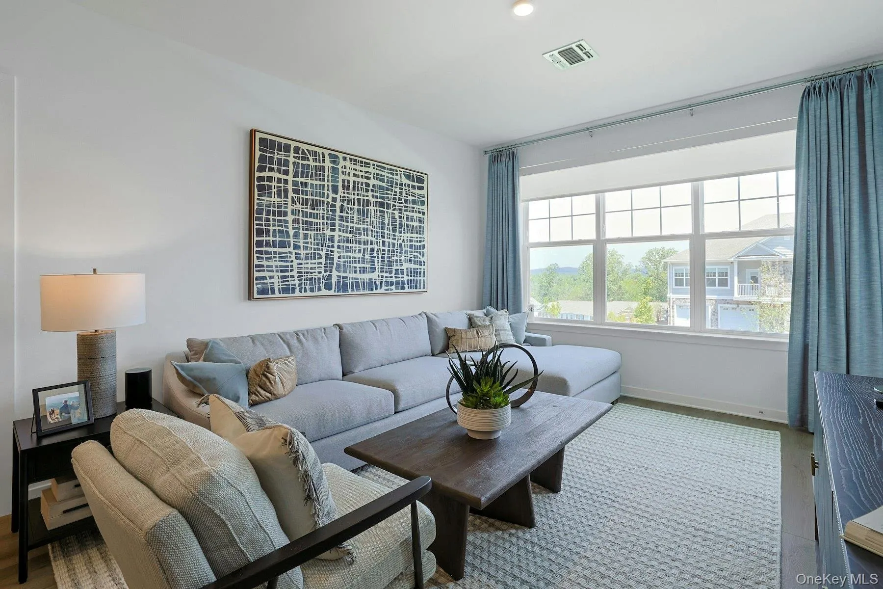 Living room with luxury plank flooring Living room with luxury plank flooring