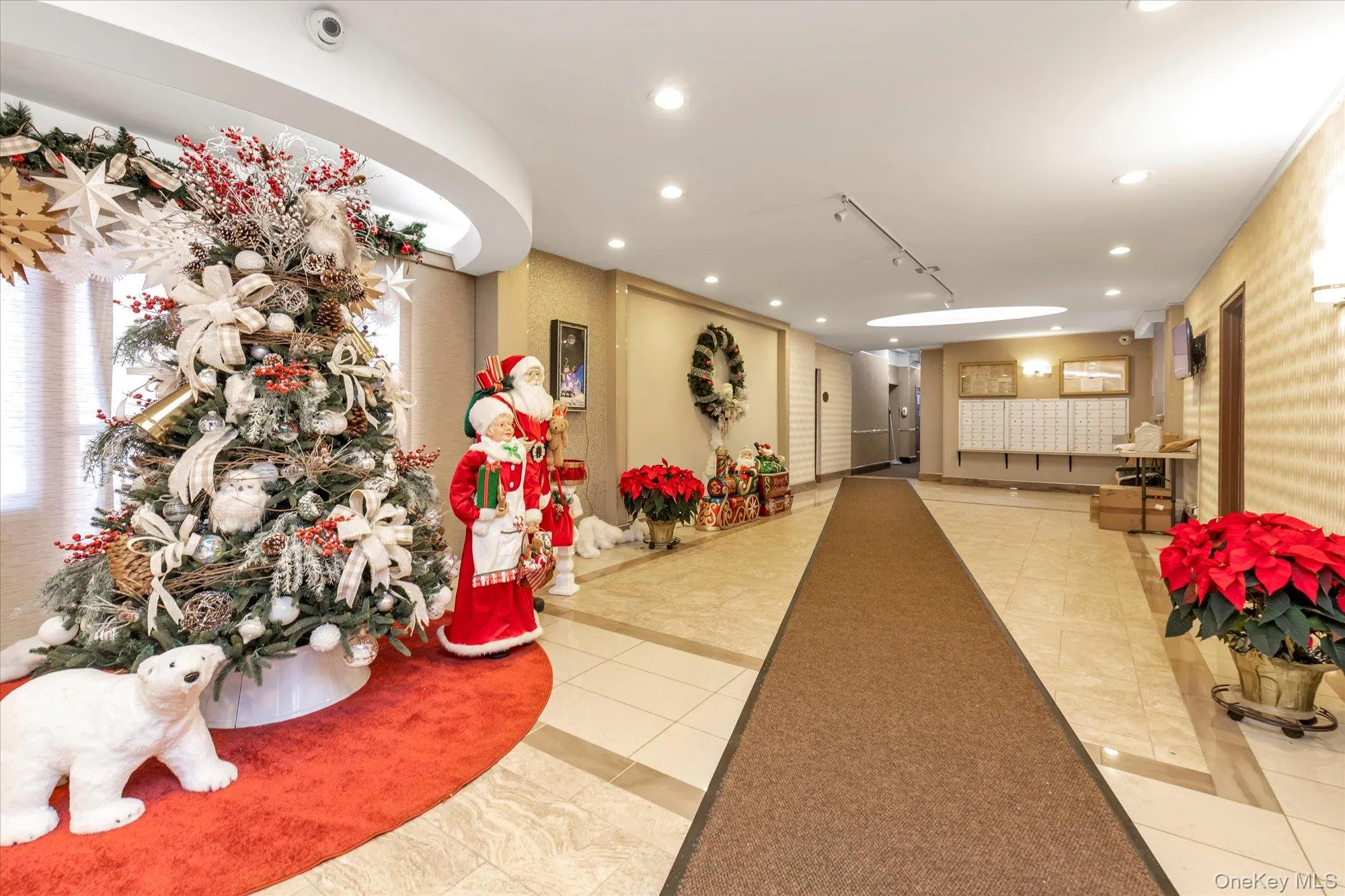 Lobby with recessed lighting. Lobby with recessed lighting.