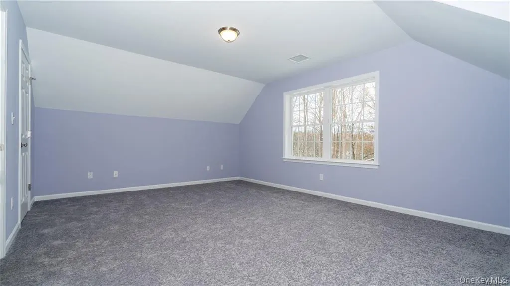 Additional living space with lofted ceiling and carpet Additional living space with lofted ceiling and carpet