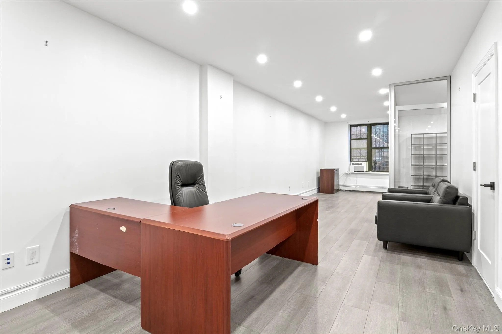 Office featuring recessed lighting and light wood-type flooring Office featuring recessed lighting and light wood-type flooring