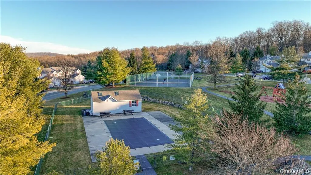 Aerial perspective of suburban area Aerial perspective of suburban area