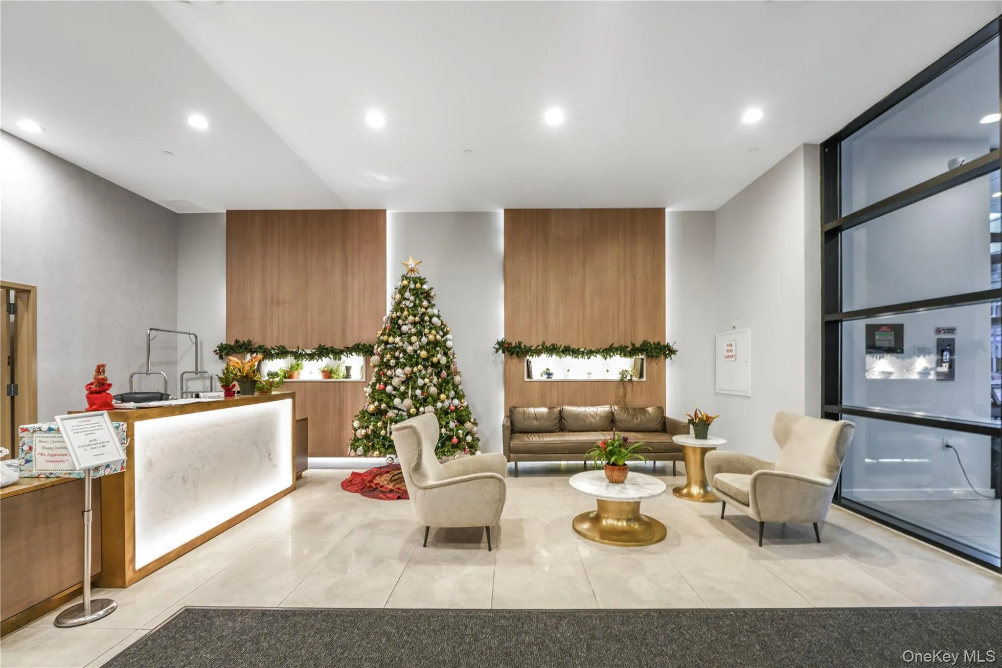 Reception with recessed lighting Reception with recessed lighting