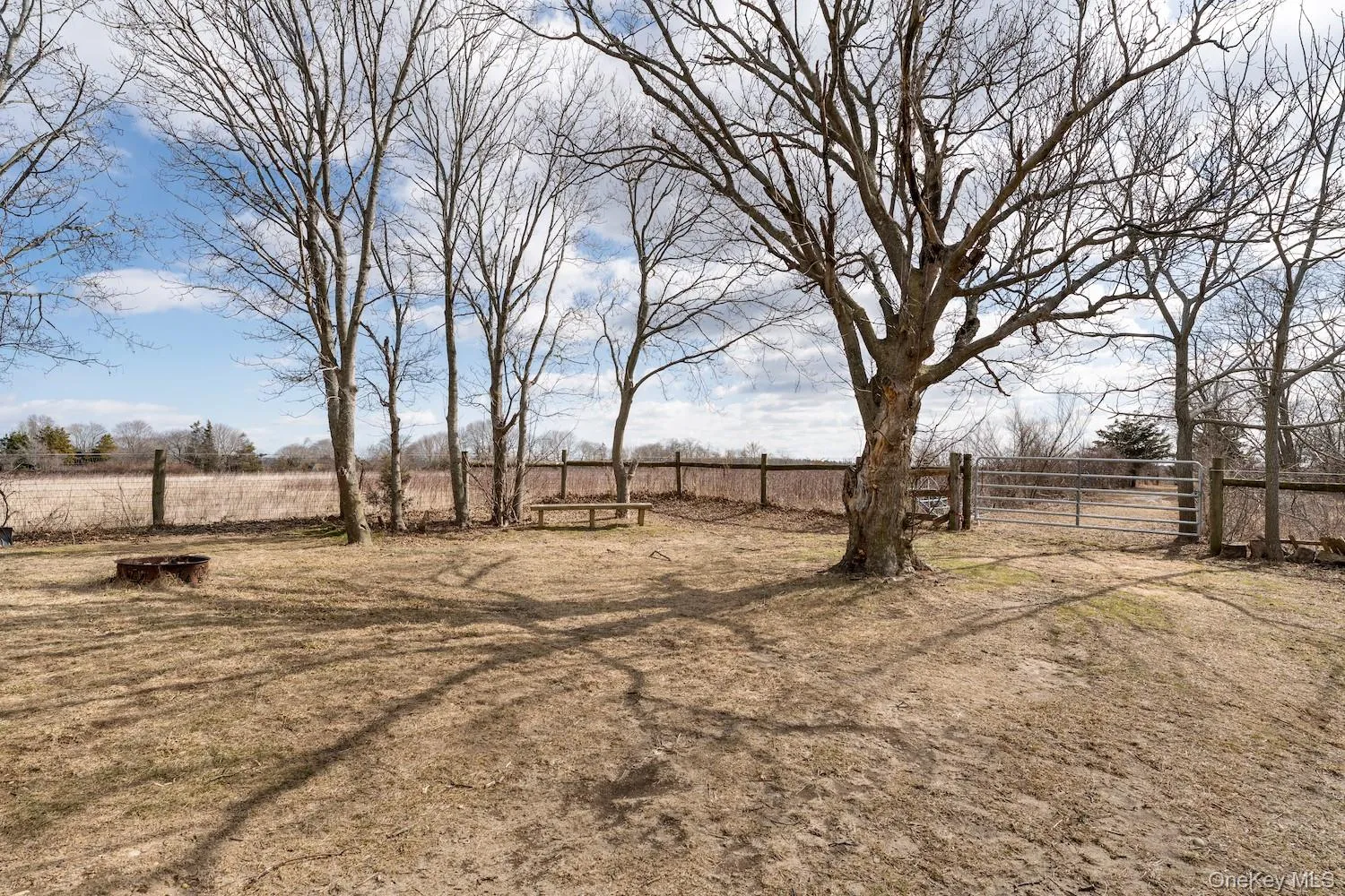 View of yard featuring a rural view and a gate View of yard featuring a rural view and a gate
