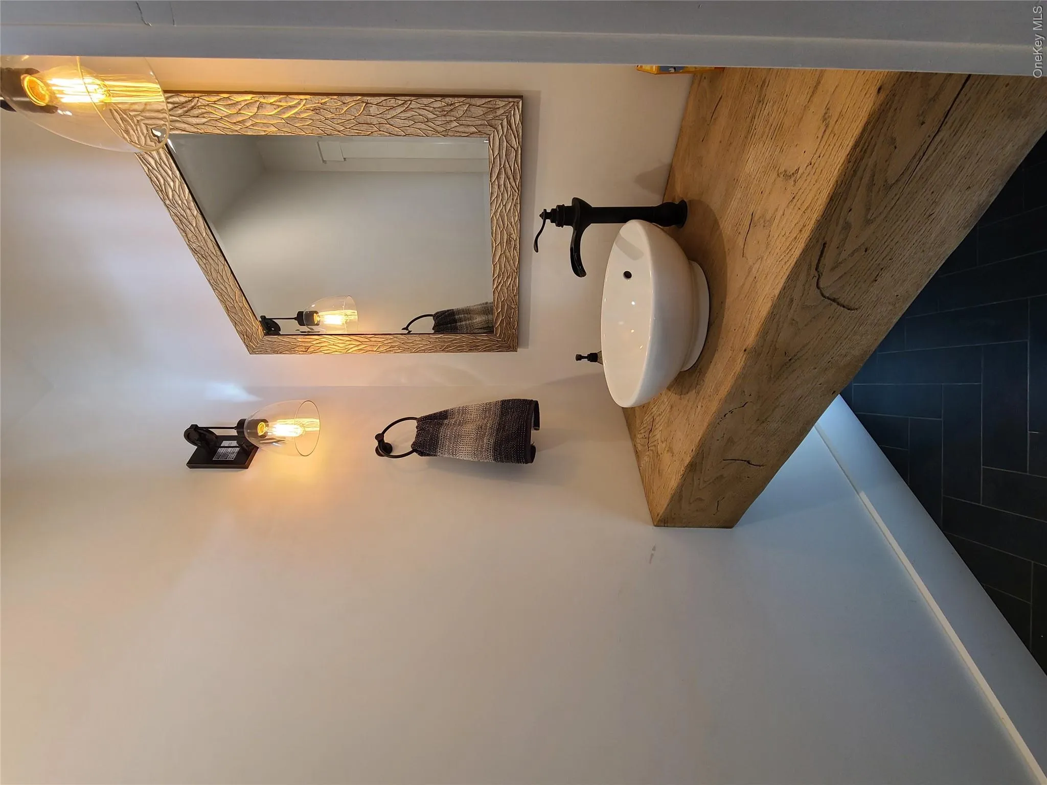 half bath off mudroom with locally sourced vanity half bath off mudroom with locally sourced vanity