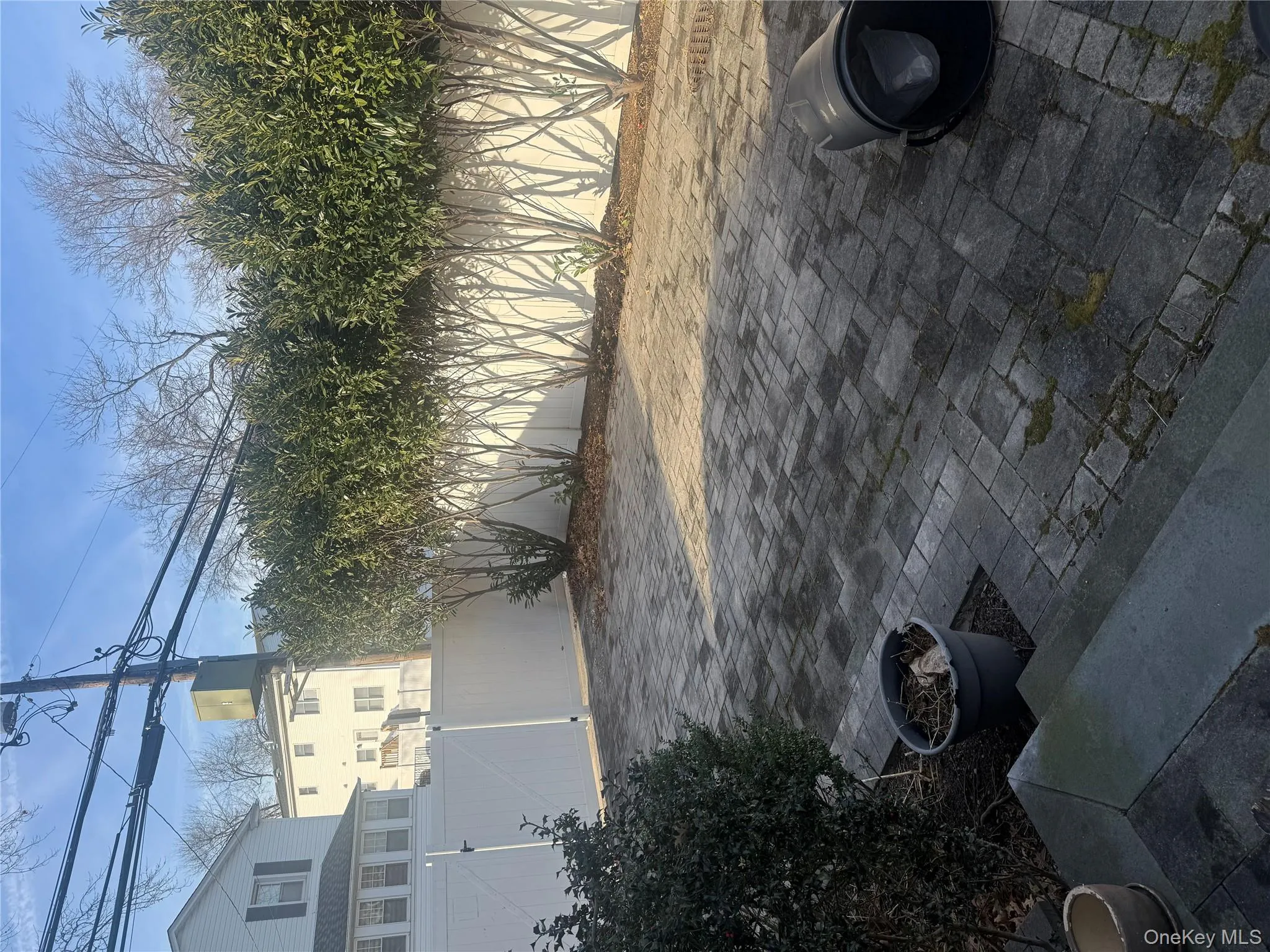 Fenced backyard with a patio Fenced backyard with a patio