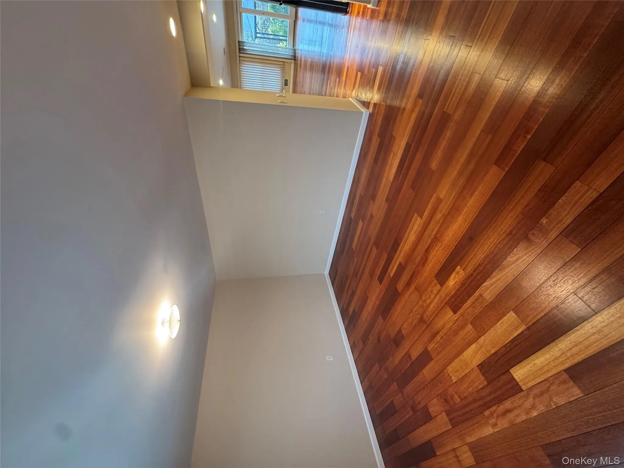 Spare room featuring dark wood-type flooring and recessed lighting Spare room featuring dark wood-type flooring and recessed lighting