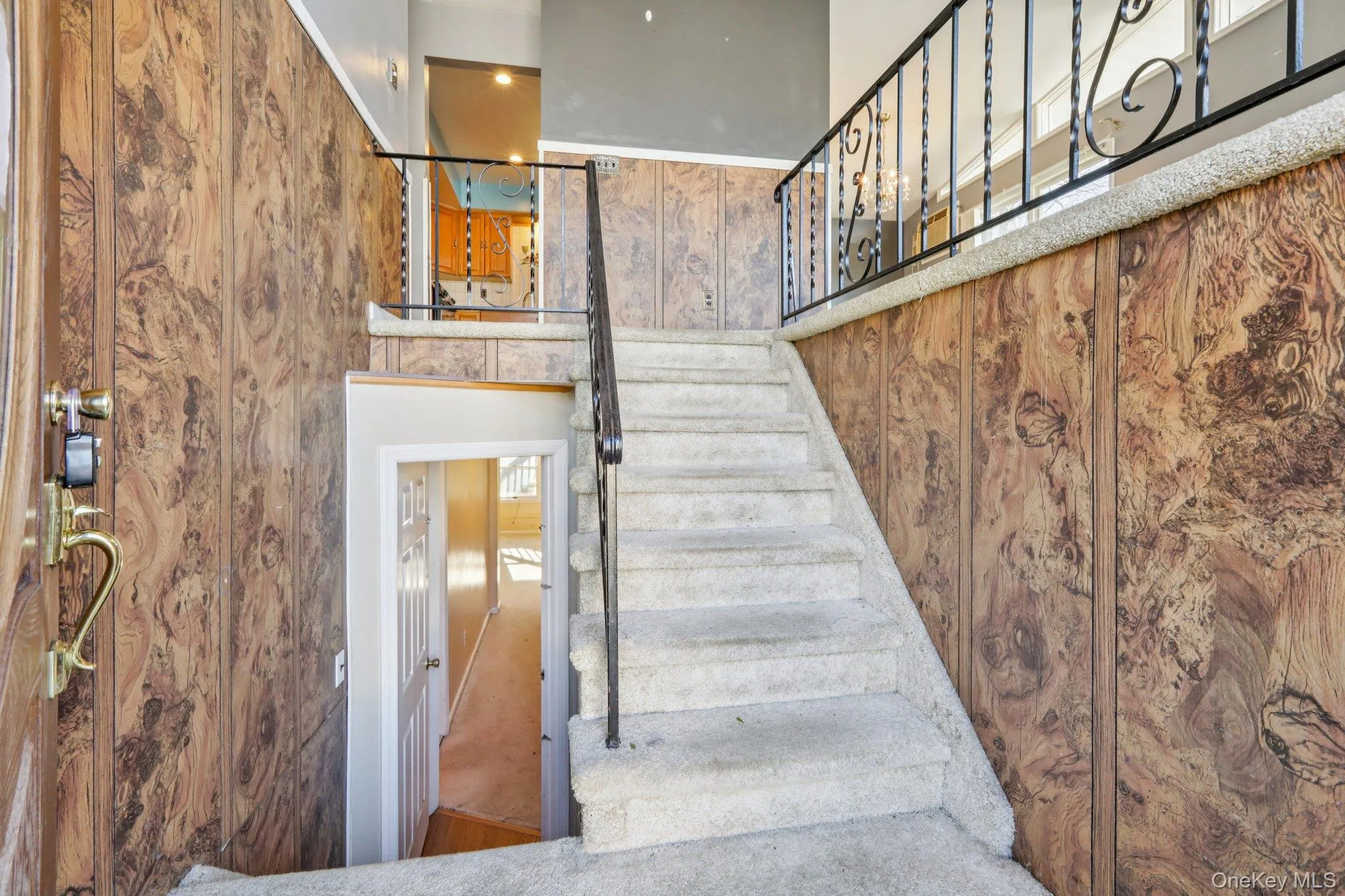 Stairs with wood walls Stairs with wood walls