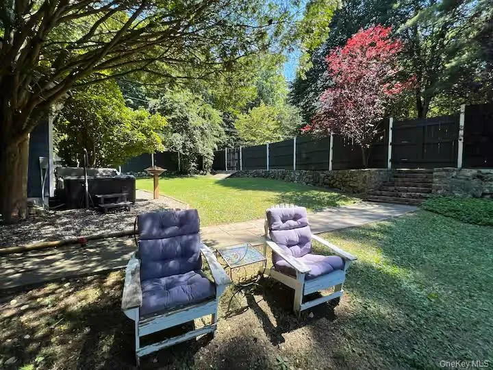 Fenced backyard featuring a patio area Fenced backyard featuring a patio area