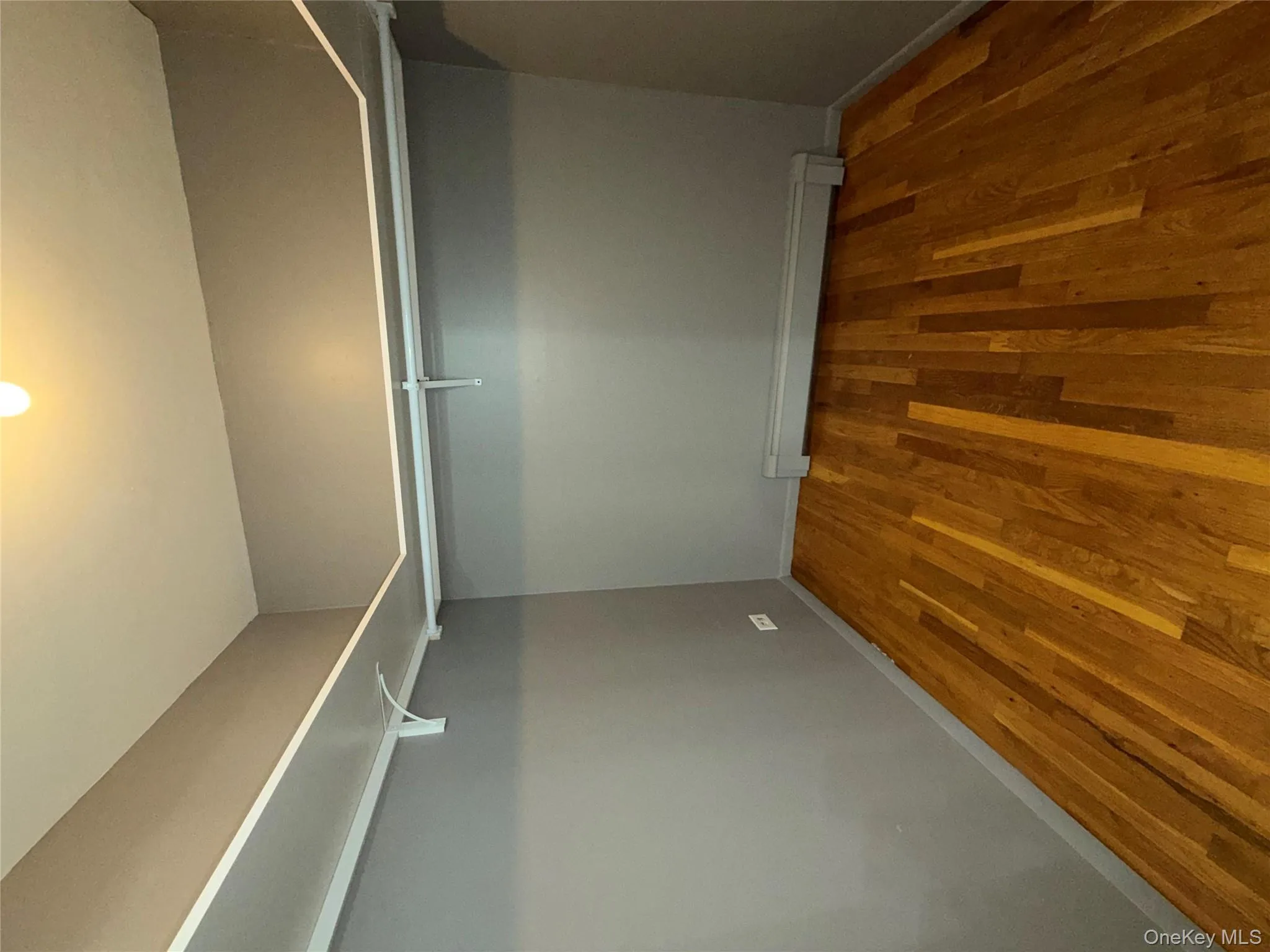 Walk in closet featuring wood finished floors and baseboard heating Walk in closet featuring wood finished floors and baseboard heating