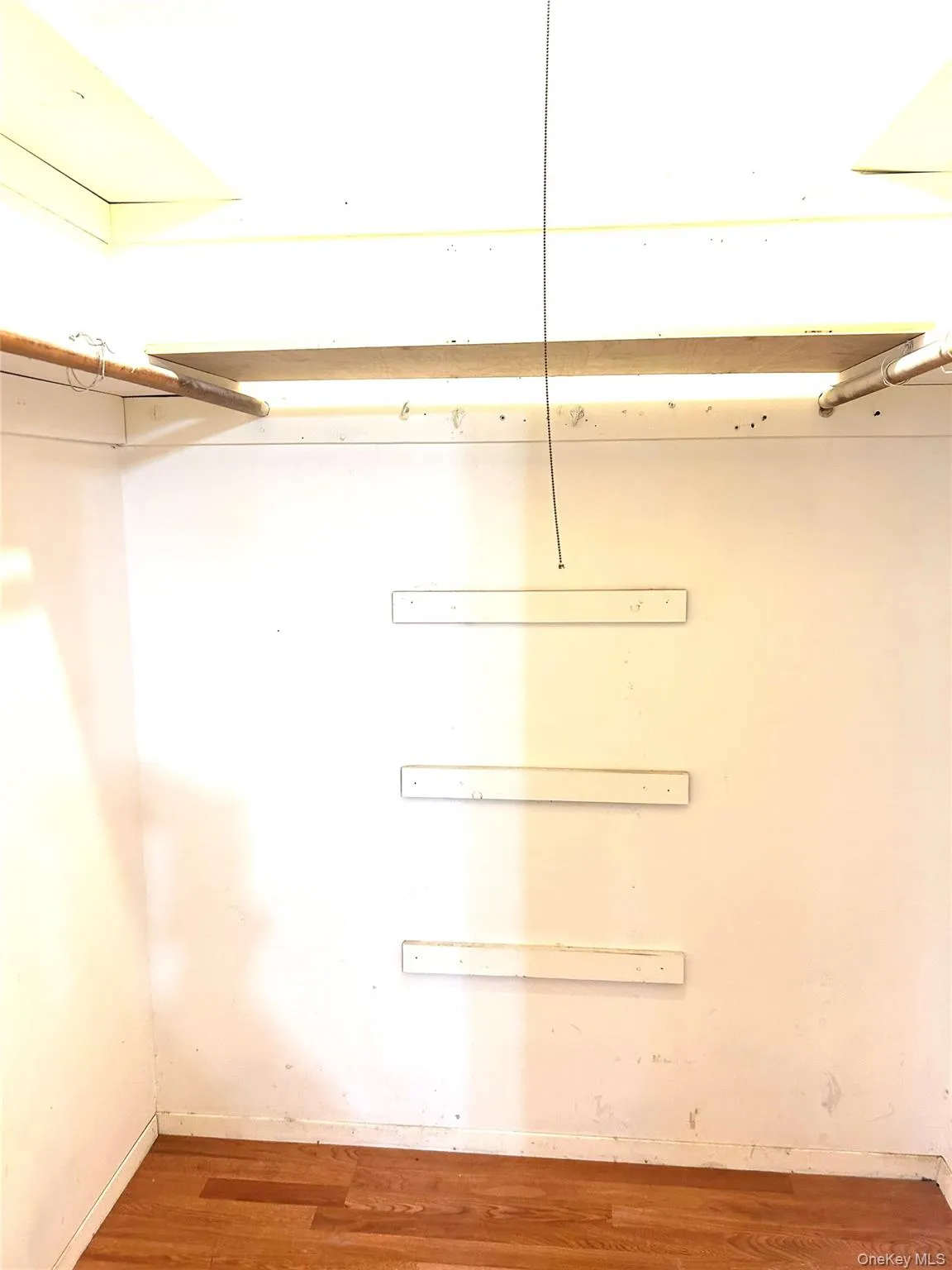 Spacious closet with wood finished floors Spacious closet with wood finished floors