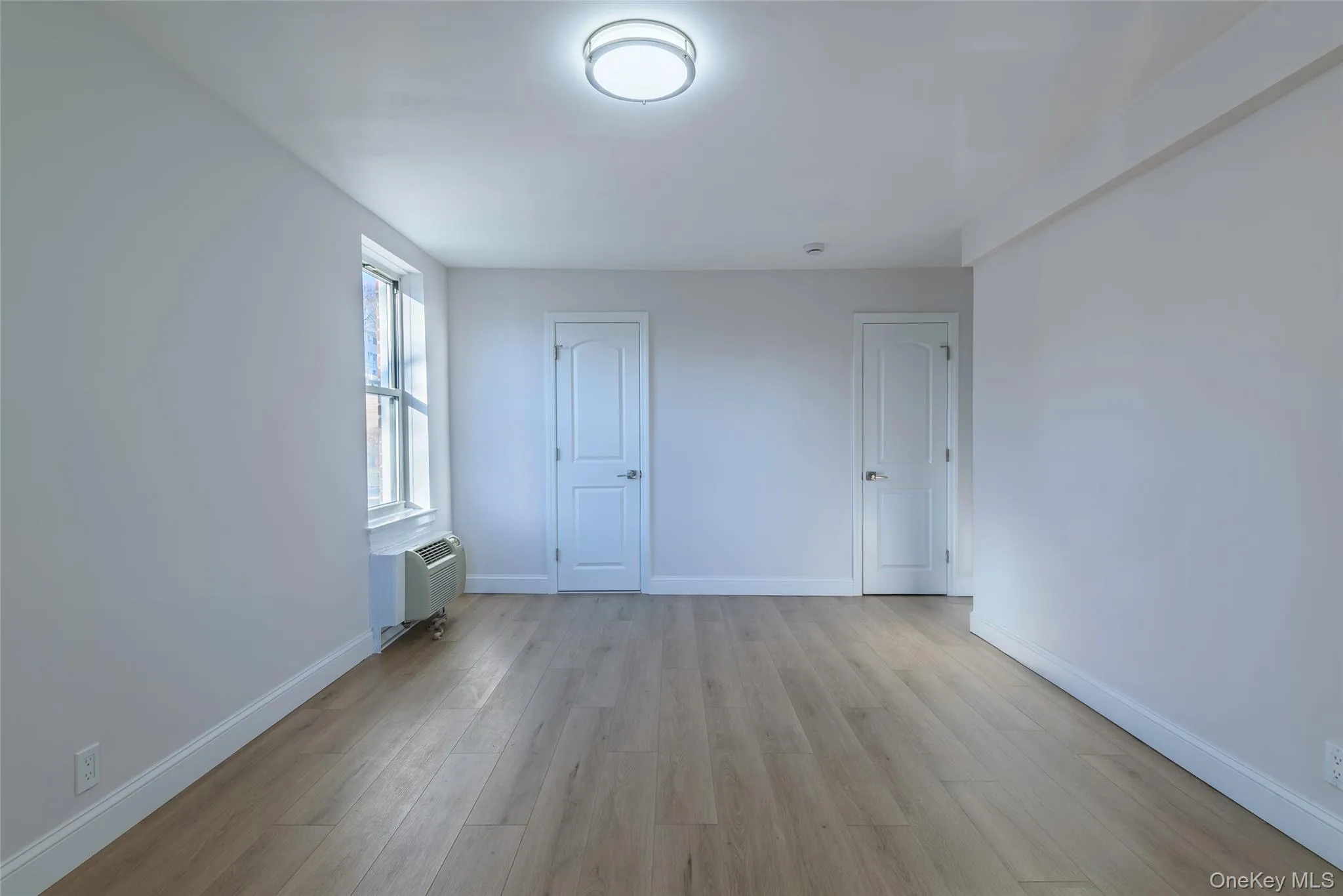 Unfurnished bedroom with light wood-style flooring and a closet Unfurnished bedroom with light wood-style flooring and a closet