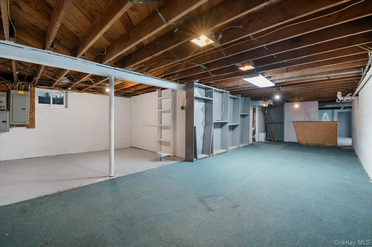 Unfinished below grade area with electric panel Unfinished below grade area with electric panel