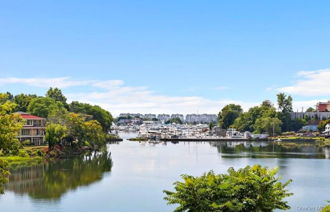 Water view with numerous boat docks Water view with numerous boat docks
