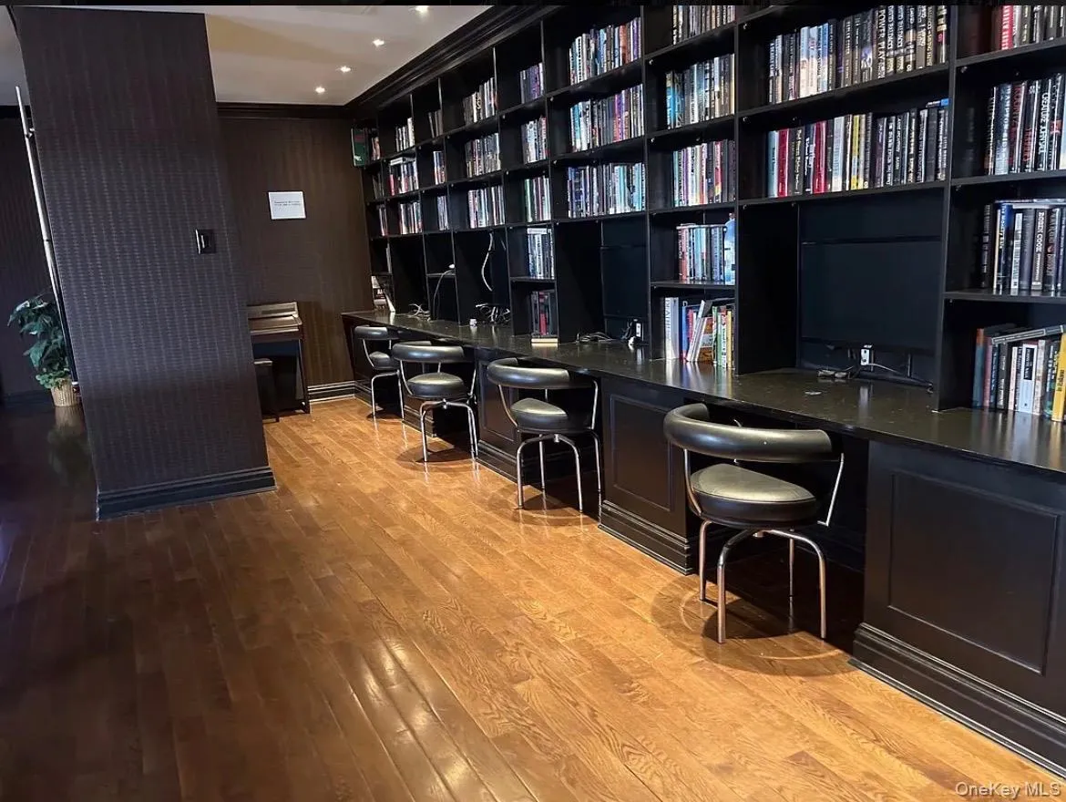 Office space featuring crown molding Office space featuring crown molding