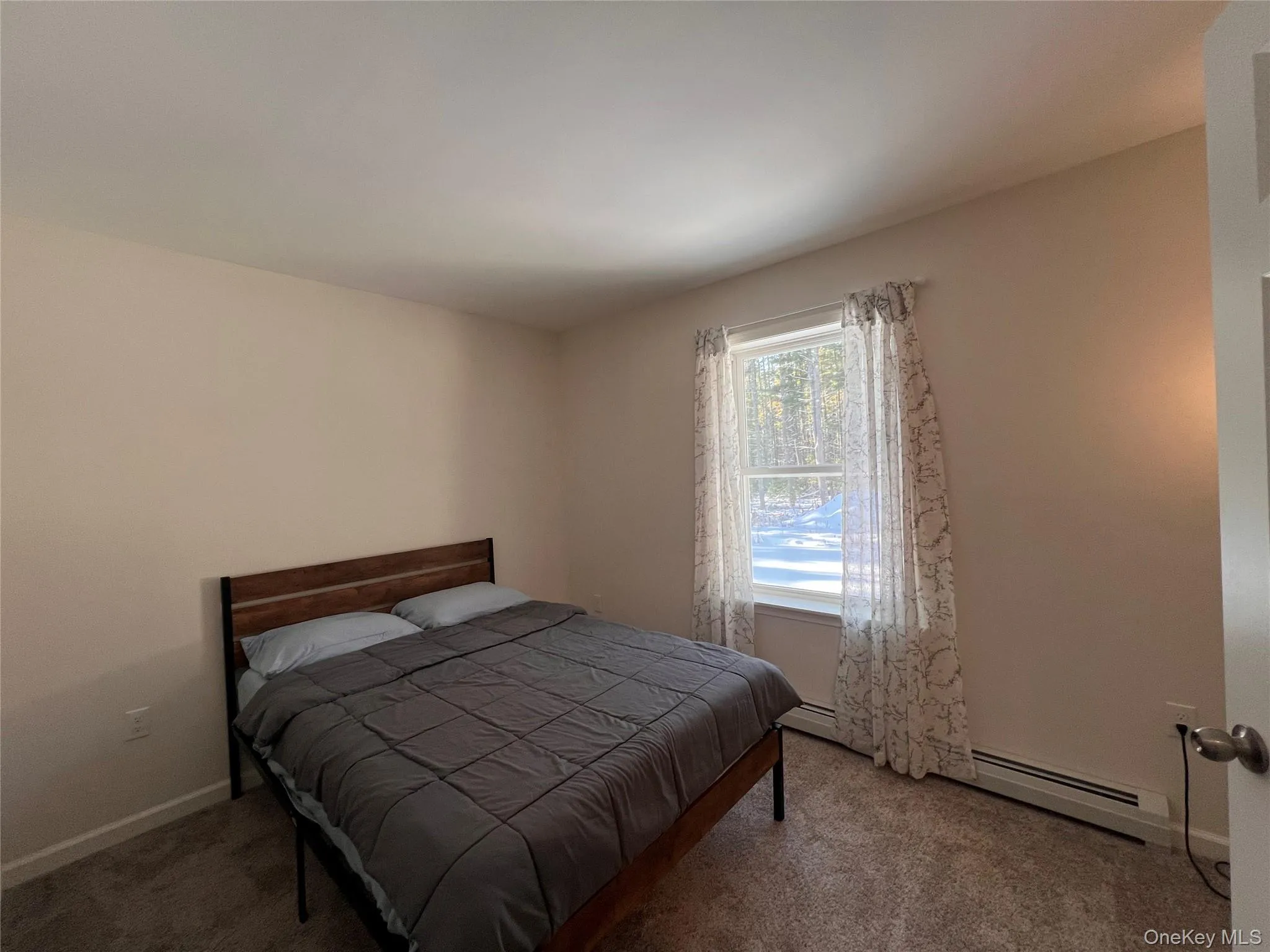 Bedroom featuring baseboard heating and carpet floors Bedroom featuring baseboard heating and carpet floors