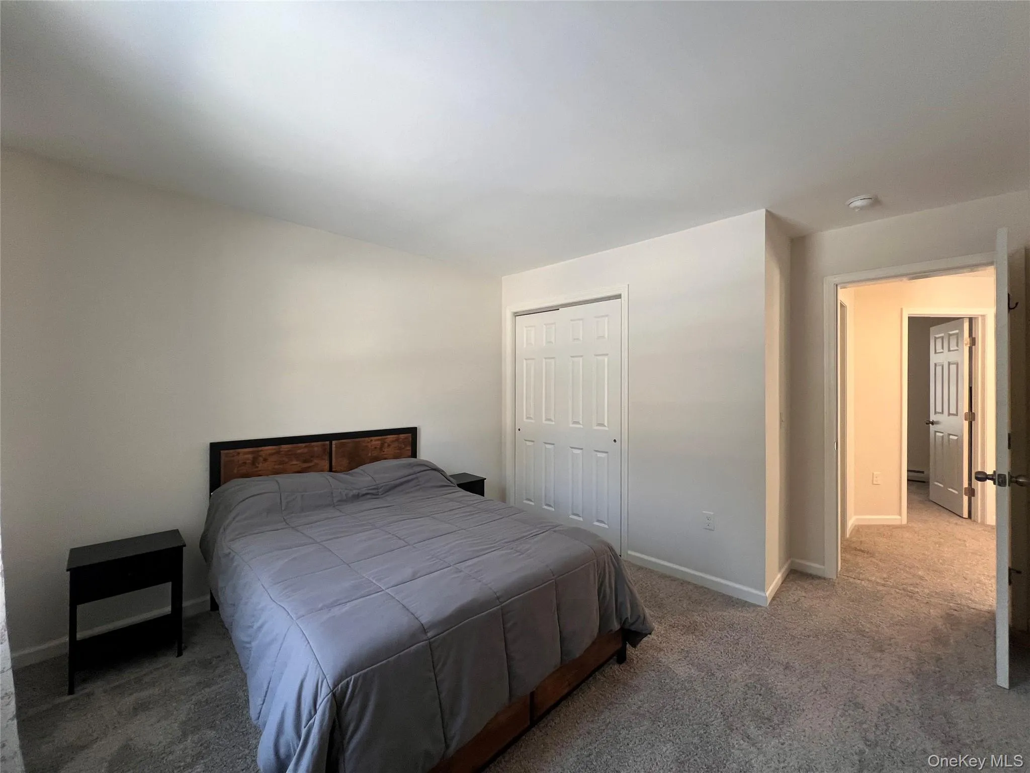 Bedroom featuring carpet flooring and a closet Bedroom featuring carpet flooring and a closet