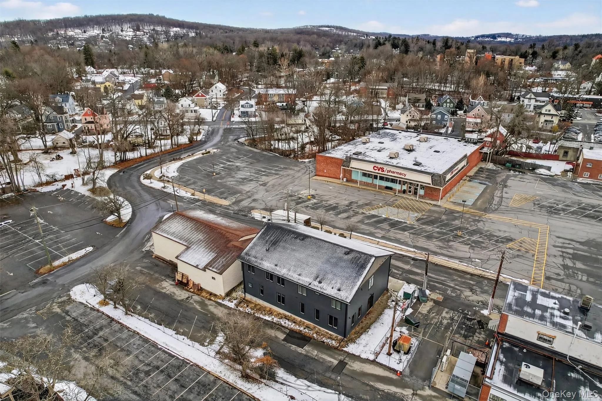 View of snowy aerial view View of snowy aerial view